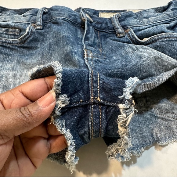 AllSaints LOWE Denim Cutoff Jean Shorts Low Rise Hot Pants, Size 26 - Picture 14 of 14